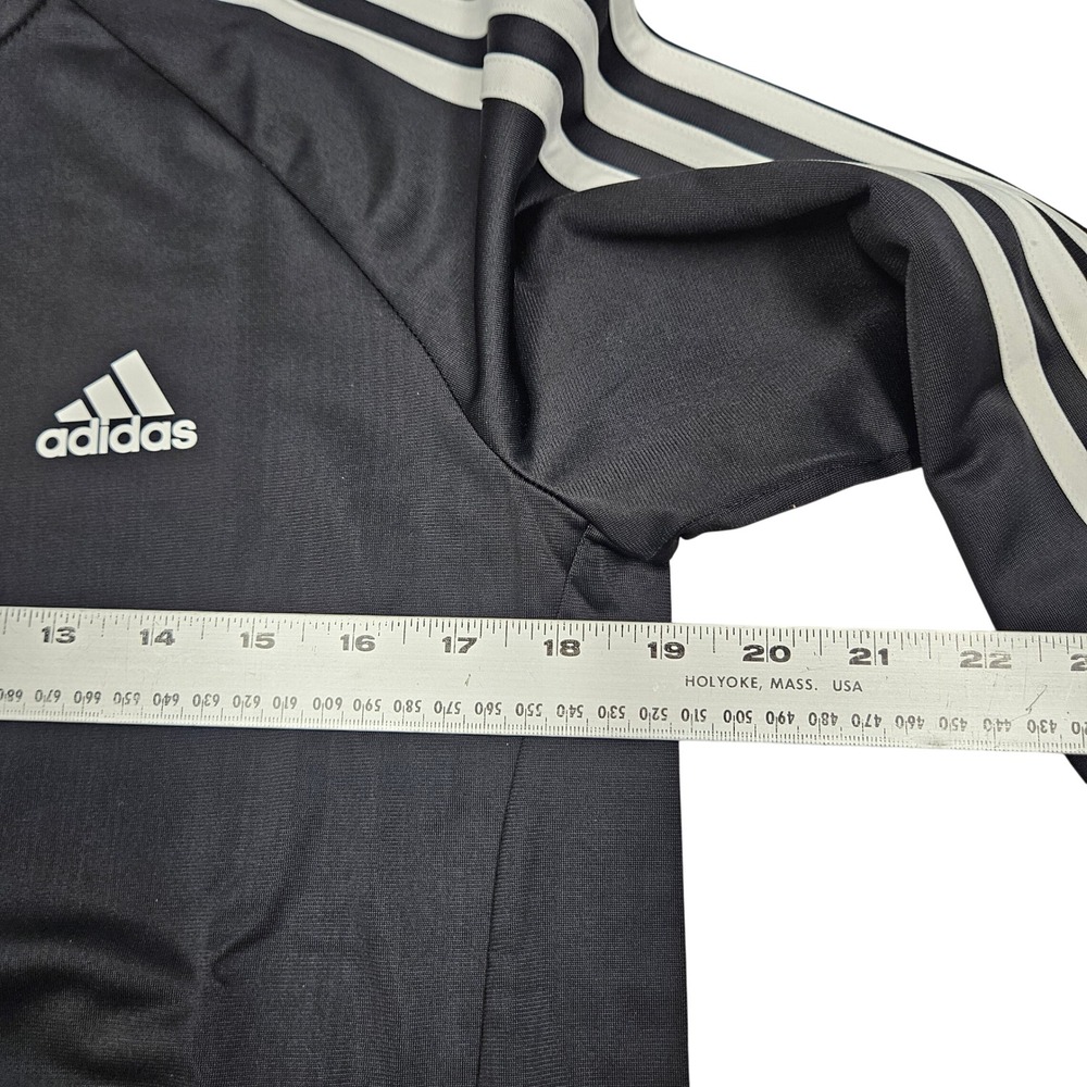 Adidas Track Jacket Womens Medium Black 3-Stripe Full Zip Tricot Athletic Sport - Picture 7 of 8